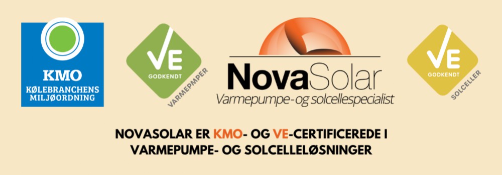 NovaSolar - er KMO- og VE-certificerede i varmepumpe- og solcelleløsninger